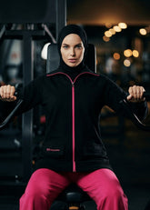 Fuşya Fermuarlı Eşofman Üstü