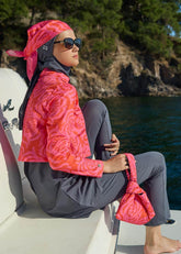 Dinamik Pembe Çiçek Paraşüt Mayo Takımı