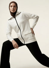 Siyah Fermuarlı Eşofman Üstü