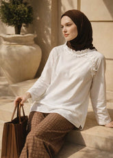 Zarif Ekru Eşofman Üstü