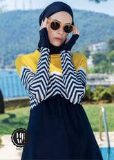 Zigzag Hardal Kapalı Mayo