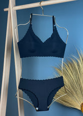 Dikişsiz , Balensiz İç Çamaşır Seti - Siyah