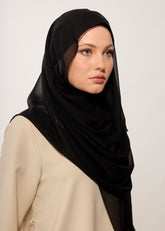 HOUSE OF MODEST-SİYAH ŞİFON ŞAL