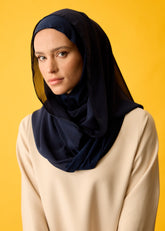 HOUSE OF MODEST-LACİVERT ŞİFON PENYE ŞAL