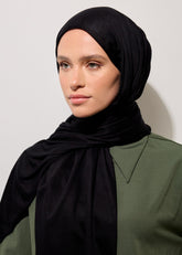 HOUSE OF MODEST SİYAH JARSEY ŞAL