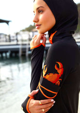 Yengeç Nakışlı Tasarım Tesettür Mayo