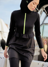 Yeşil Fermuarlı Tesettür Mayo