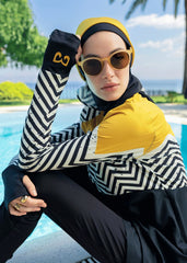 Zigzag Hardal Kapalı Mayo