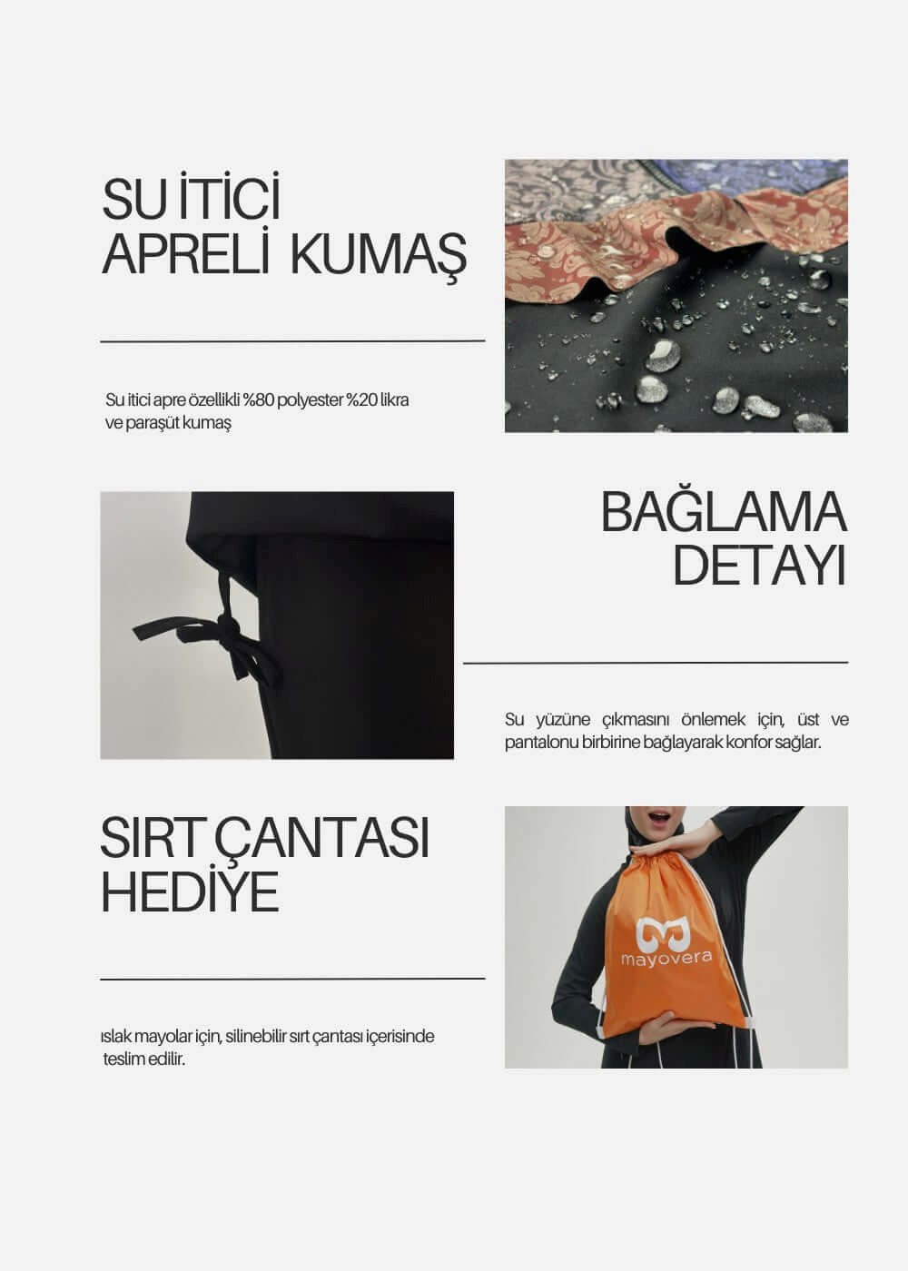 Üç Renk Desenli Paraşüt Mayo Takımı