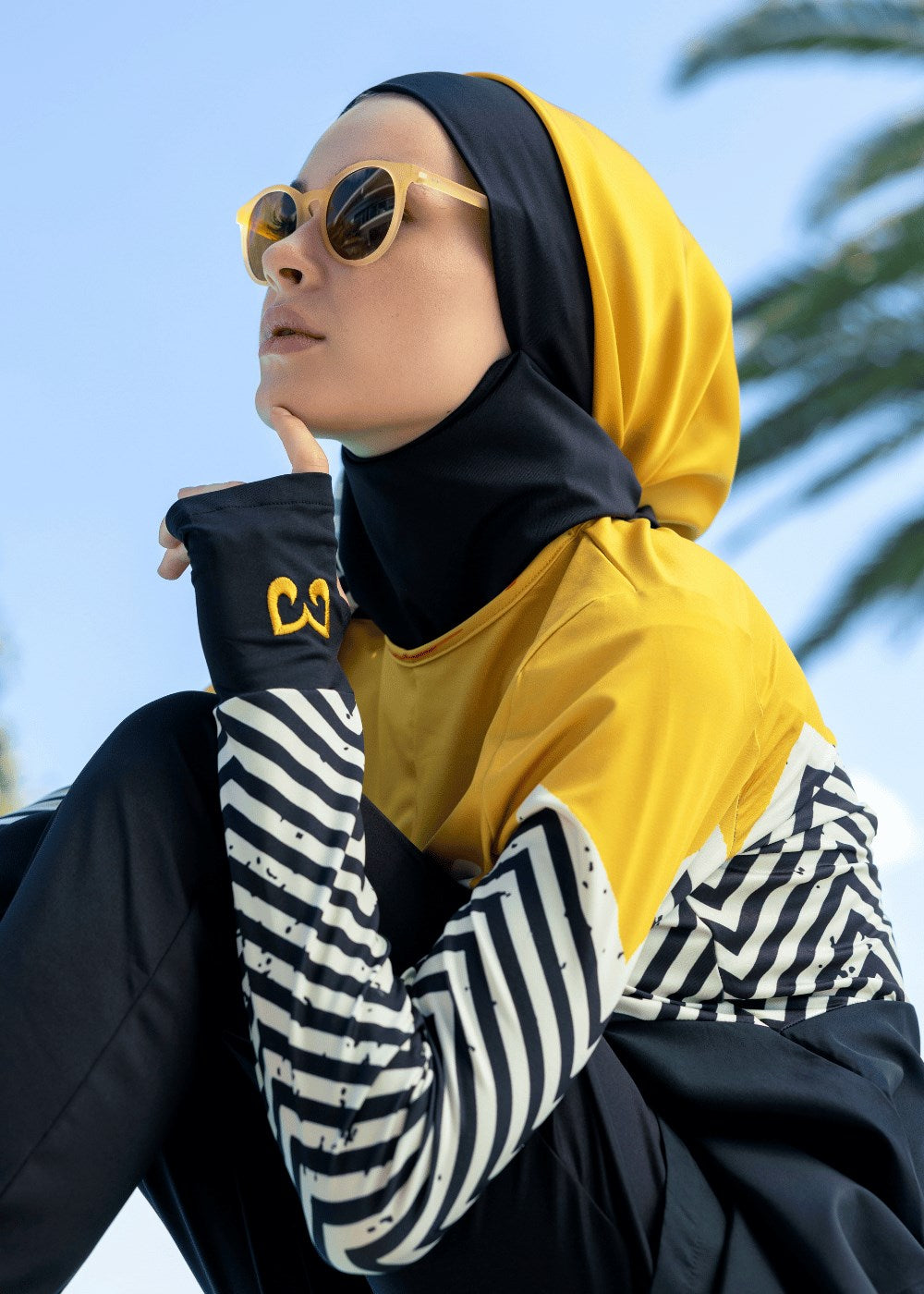 Zigzag Hardal Kapalı Mayo