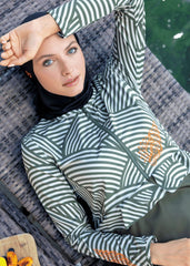 Deniz Kabuğu Haki Tesettür Mayo