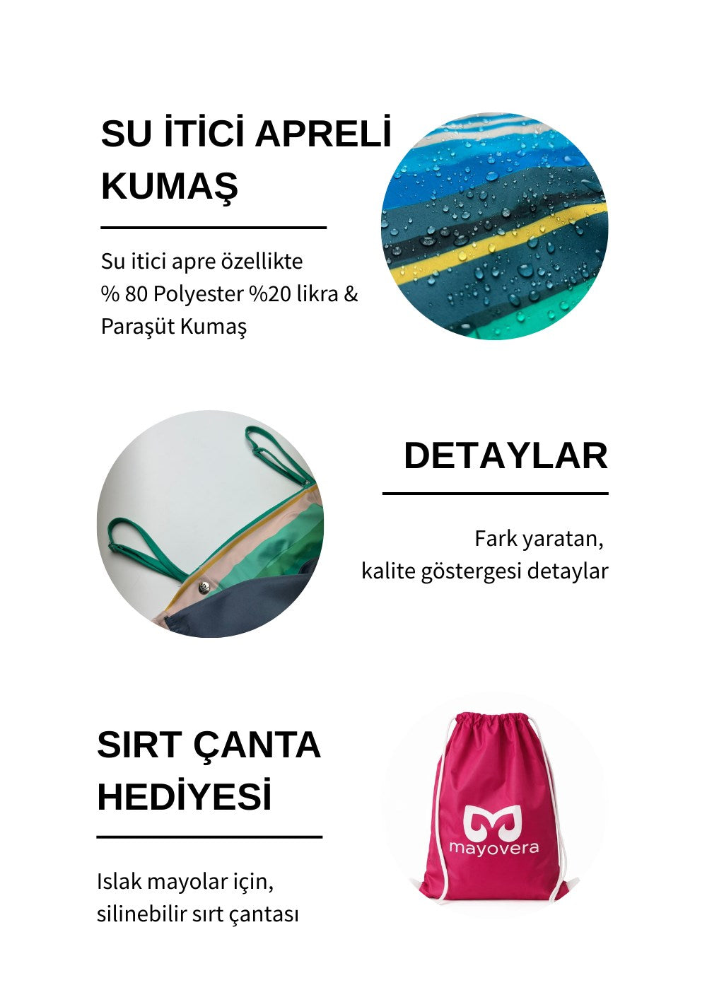 Çizgili Renkler Askılı Mayo