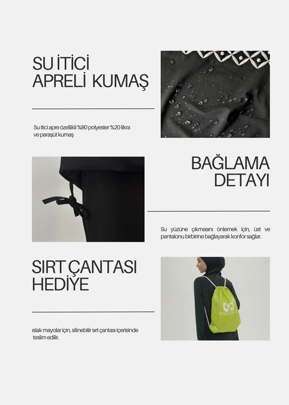 İnci Nakışlı Tesettür Mayo