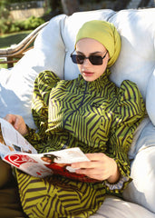 Yağ Yeşili Paraşüt Tek Üst Mayo