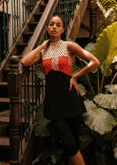 Kırmızı & Pembe Puantiye Taytlı Mayo