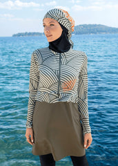 Deniz Kabuğu Haki Tesettür Mayo