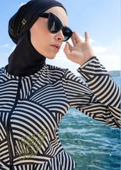 Deniz Kabuğu Siyah Tesettür Mayo