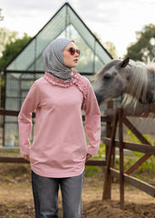 Zarif Pembe Eşofman Üstü