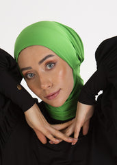 Yeşil Nakışlı Deniz Tesettür Bone