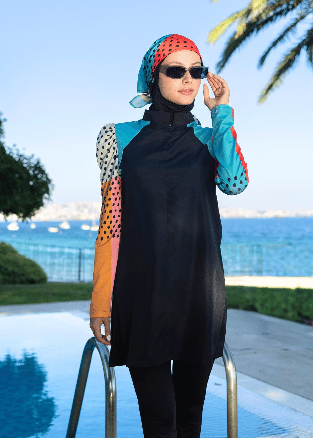 Puantiye Kollar Tesettür Mayo