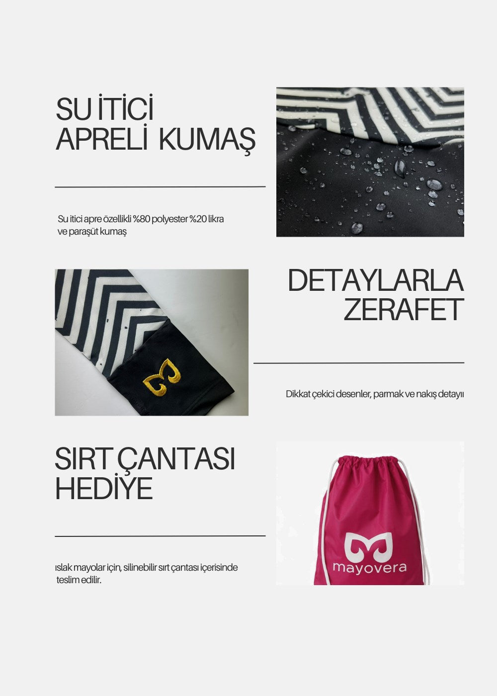 Zigzag Hardal Kapalı Mayo