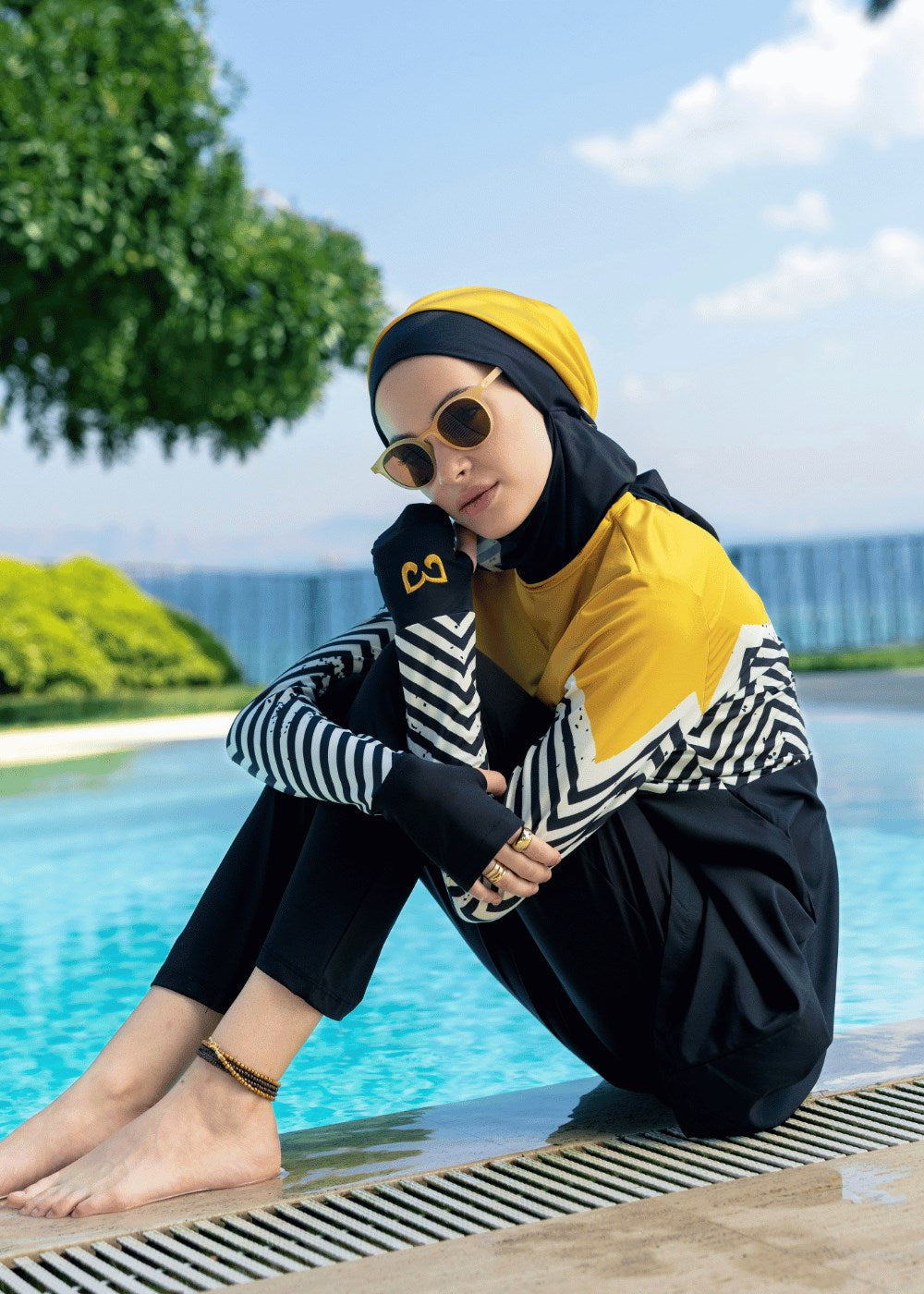 Zigzag Hardal Kapalı Mayo