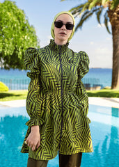 Yağ Yeşili Paraşüt Tek Üst Mayo