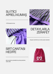 Dinamik Mor Çizgili Tesettür Mayo