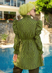 Yağ Yeşili Paraşüt Tek Üst Mayo