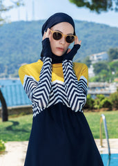 Zigzag Hardal Kapalı Mayo