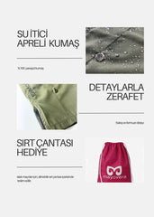 Haki Fermuarlı Paraşüt Pantolon