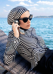 Deniz Kabuğu Siyah Tesettür Mayo