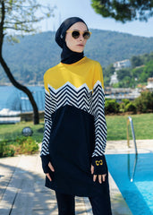 Zigzag Hardal Kapalı Mayo