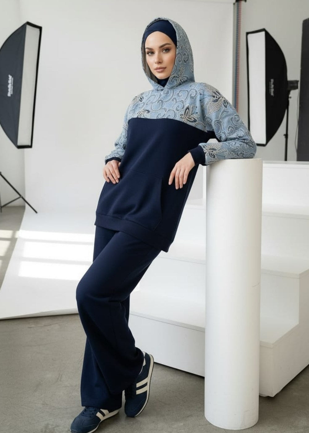 Keten Nakışlı Eşofman Üstü