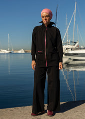 Fuşya Fermuarlı Eşofman Üstü