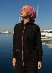 Fuşya Fermuarlı Eşofman Üstü