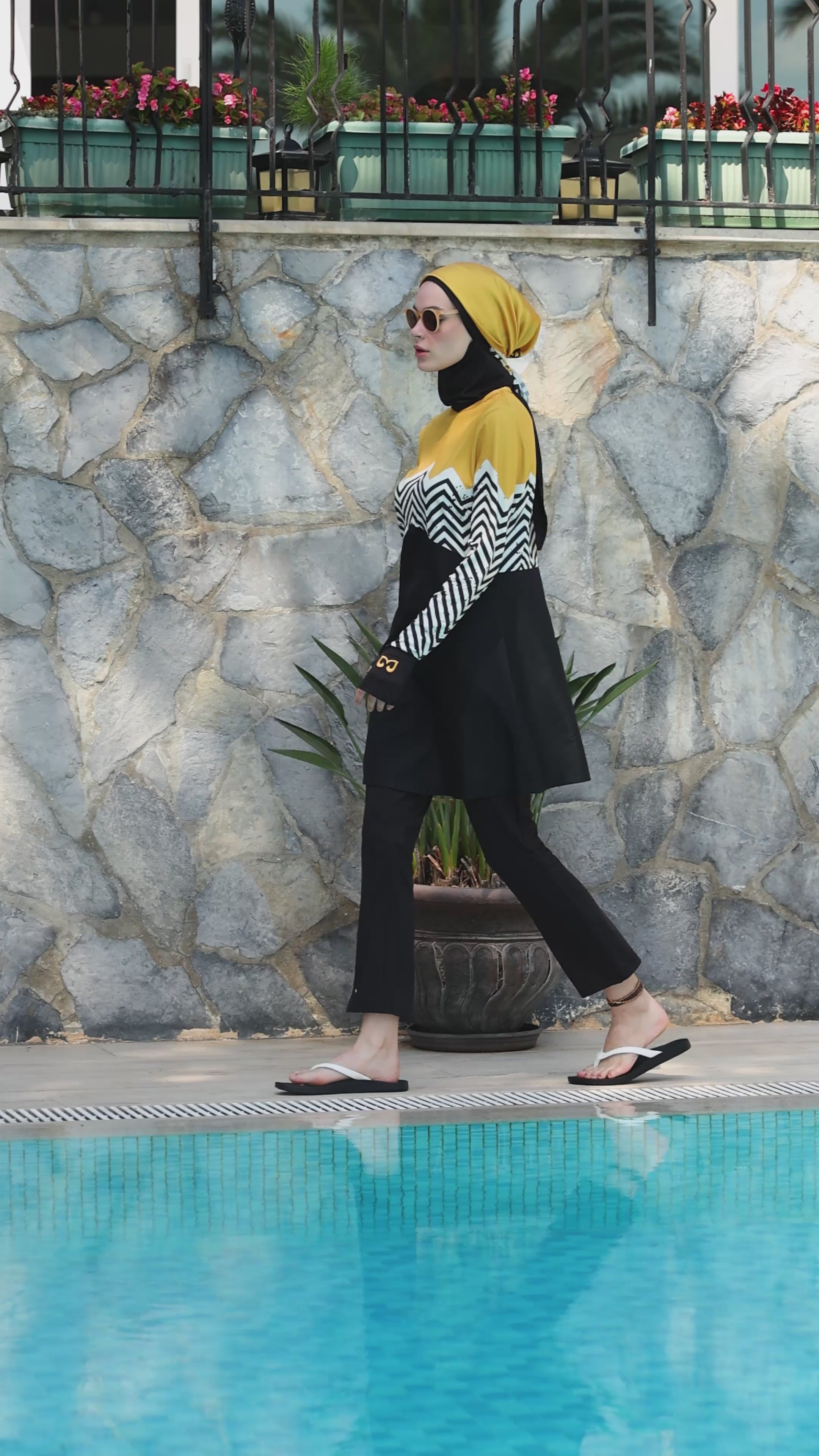 Zigzag Hardal Kapalı Mayo