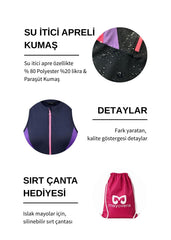 Pembe Fermuarlı Yarı Kapalı Mayo