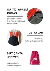 Kırmızı & Pembe Puantiye Taytlı Mayo