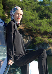 Spor Şal Desen Tesettür Mayo