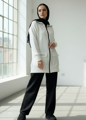 Siyah Fermuarlı Eşofman Üstü